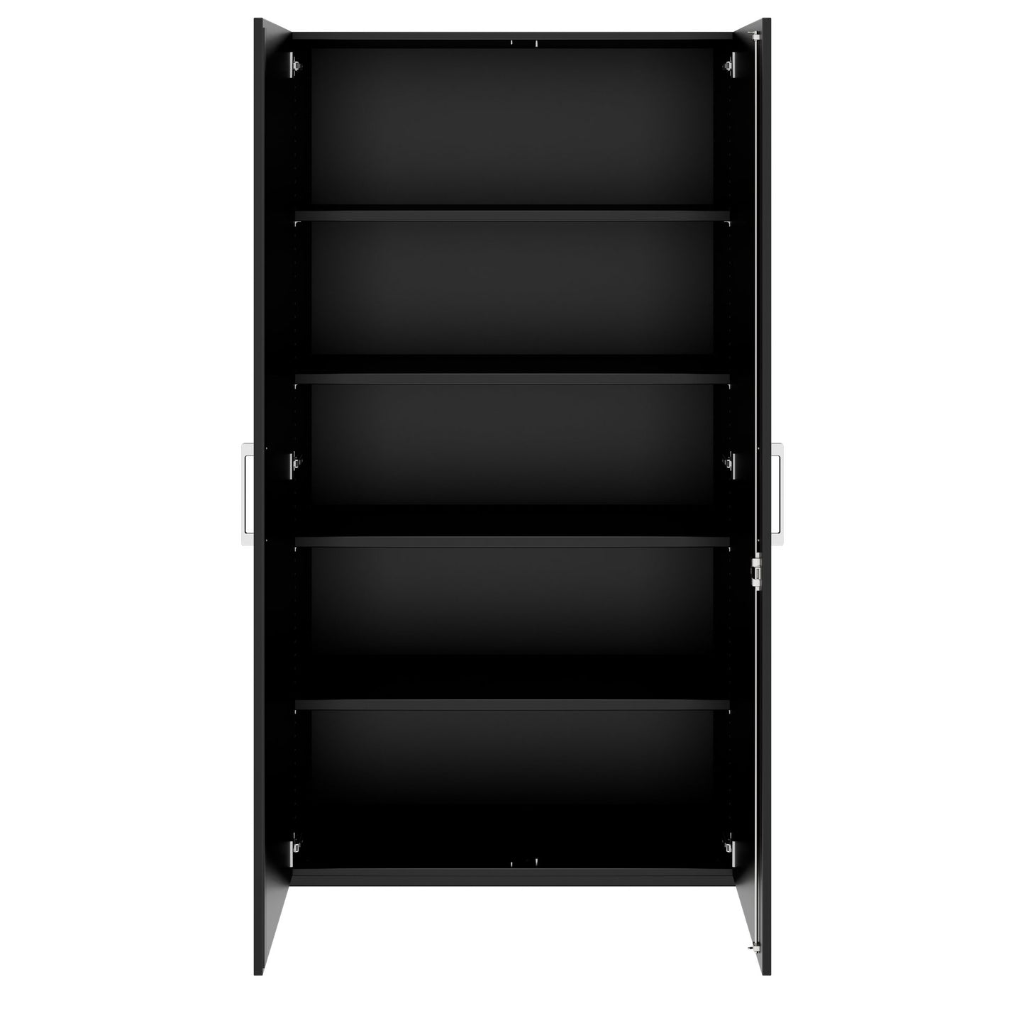 PRO hinged door cabinet | 5 OH, 800 - 1200 x 1880 mm, soft close, black