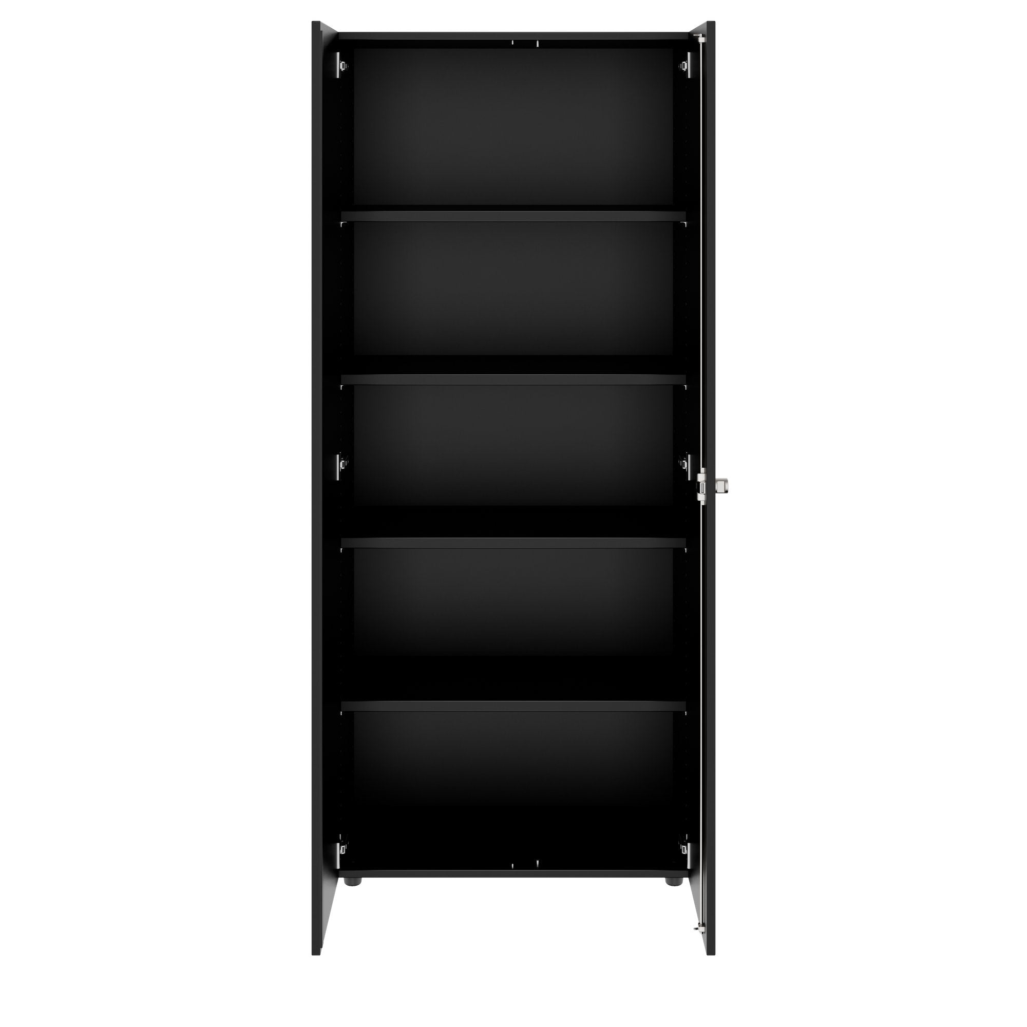 PRO Flügeltürenschrank | 5 OH, 800 - 1200 x 1880 mm, Soft-Close, Schwarz