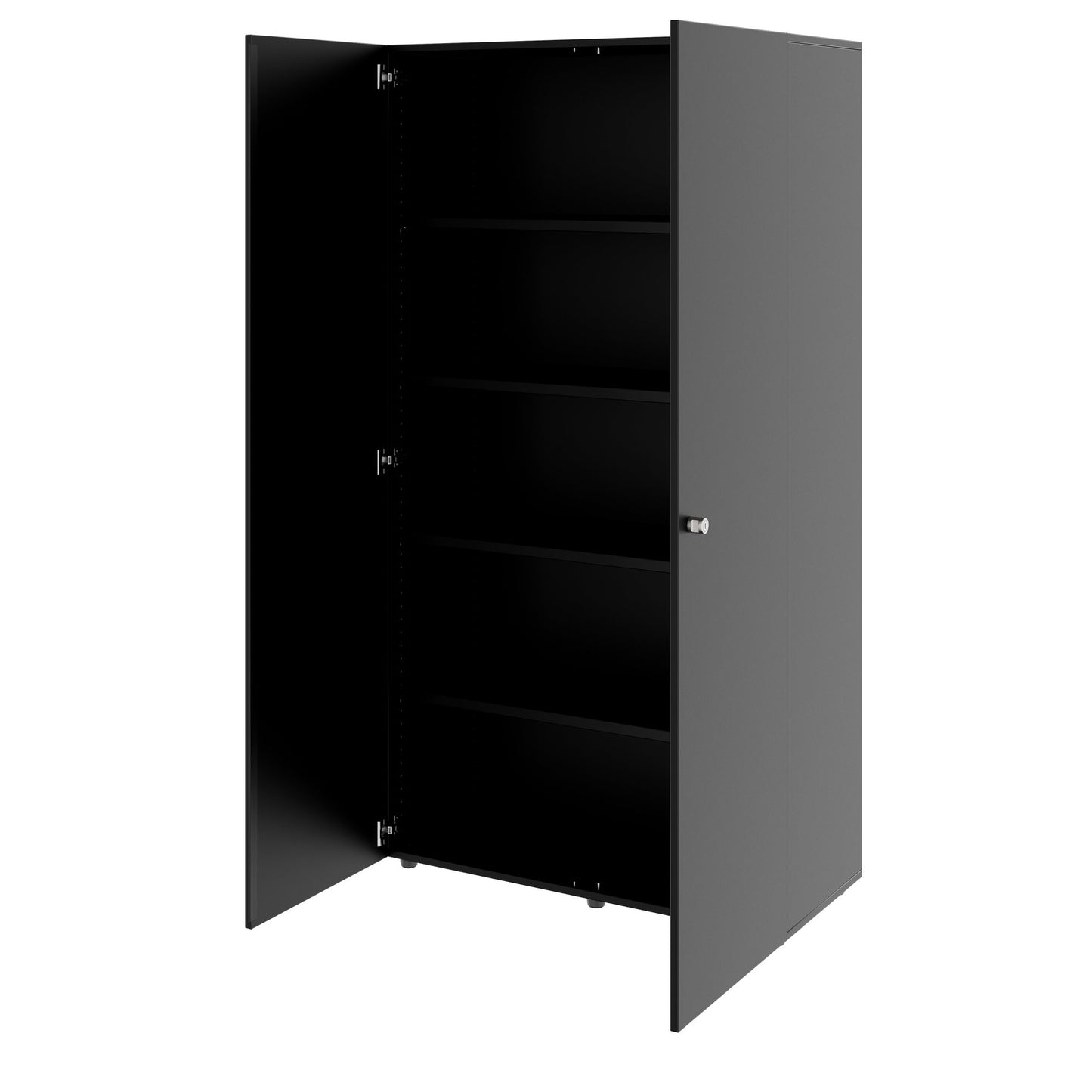 PRO Flügeltürenschrank | 5 OH, 800 - 1200 x 1880 mm, Soft-Close, Schwarz