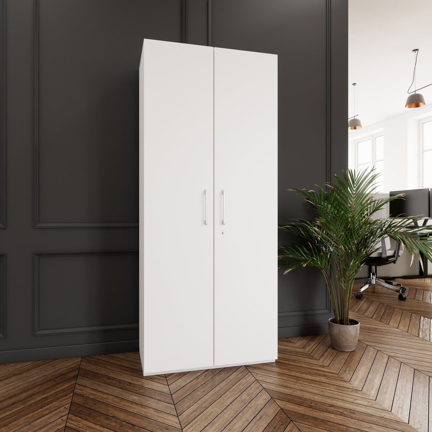 PRO Cabinetto per porte dell'ala | 5 OH, 800 - 1200 x 1880 mm, morbido, bianco