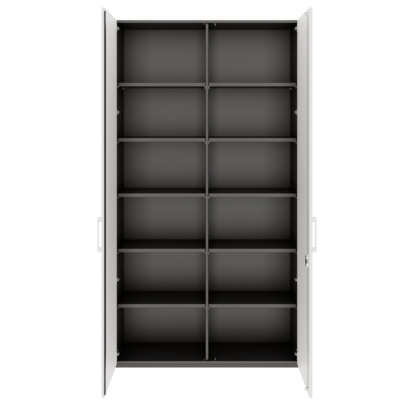 PRO Wing door cabinet | 6 Oh, 800 - 1200 x 2250 mm, soft -close, graphite / white