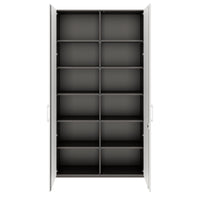 PRO Wing door cabinet | 6 Oh, 800 - 1200 x 2250 mm, soft -close, graphite / white