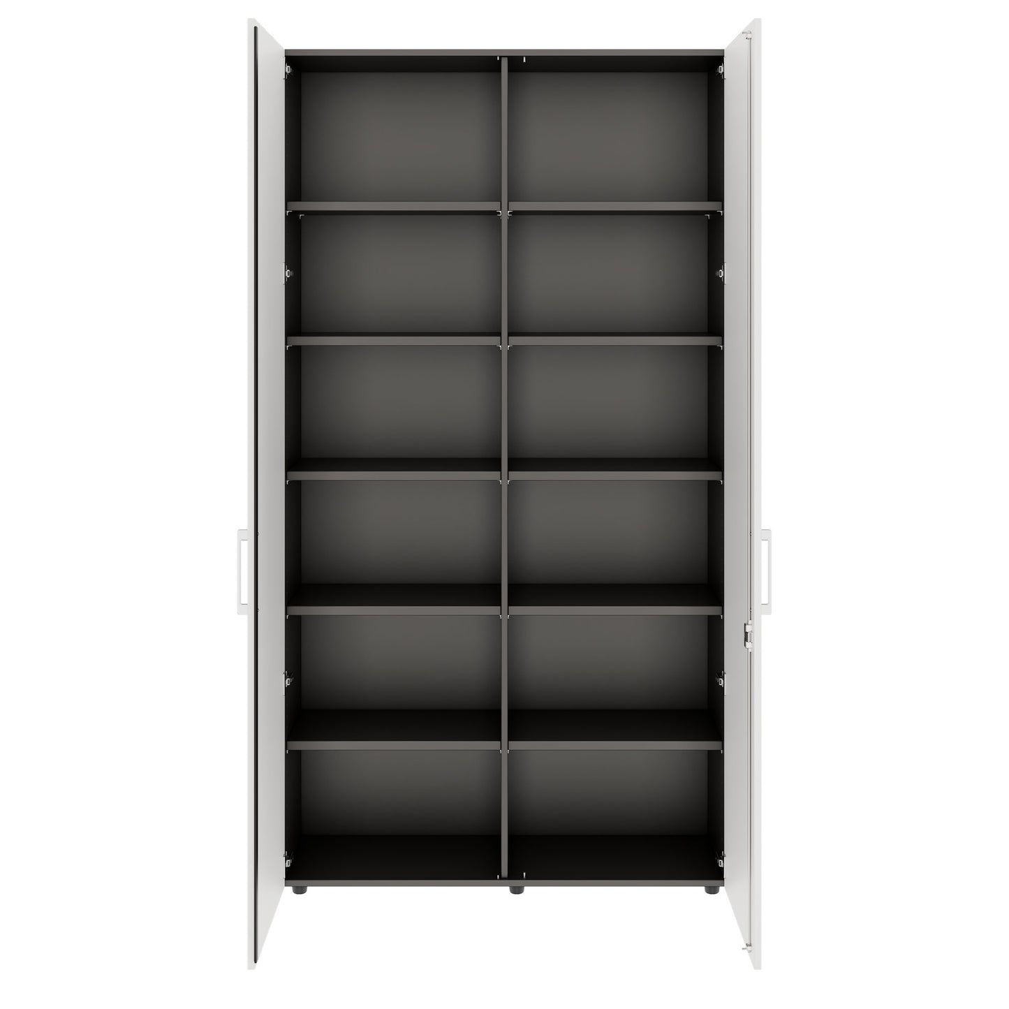 PRO Wing door cabinet | 6 Oh, 800 - 1200 x 2250 mm, soft -close, graphite / white