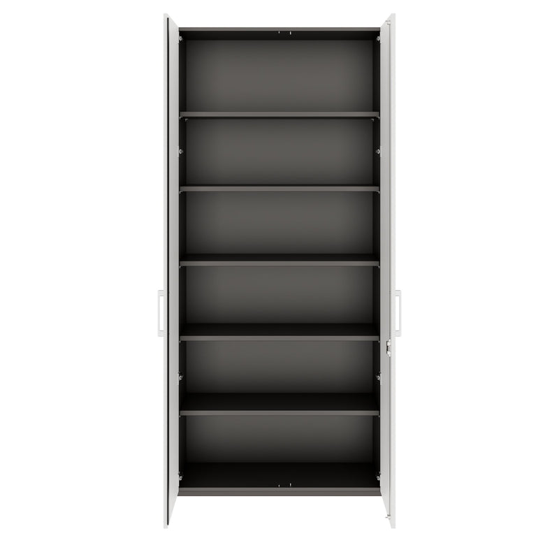 PRO Flügeltürenschrank | 6 OH, 800 - 1200 x 2250 mm, Soft-Close, Graphit / Weiß - 4 Main Image