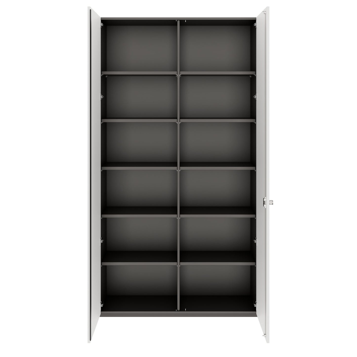 PRO Wing door cabinet | 6 Oh, 800 - 1200 x 2250 mm, soft -close, graphite / white