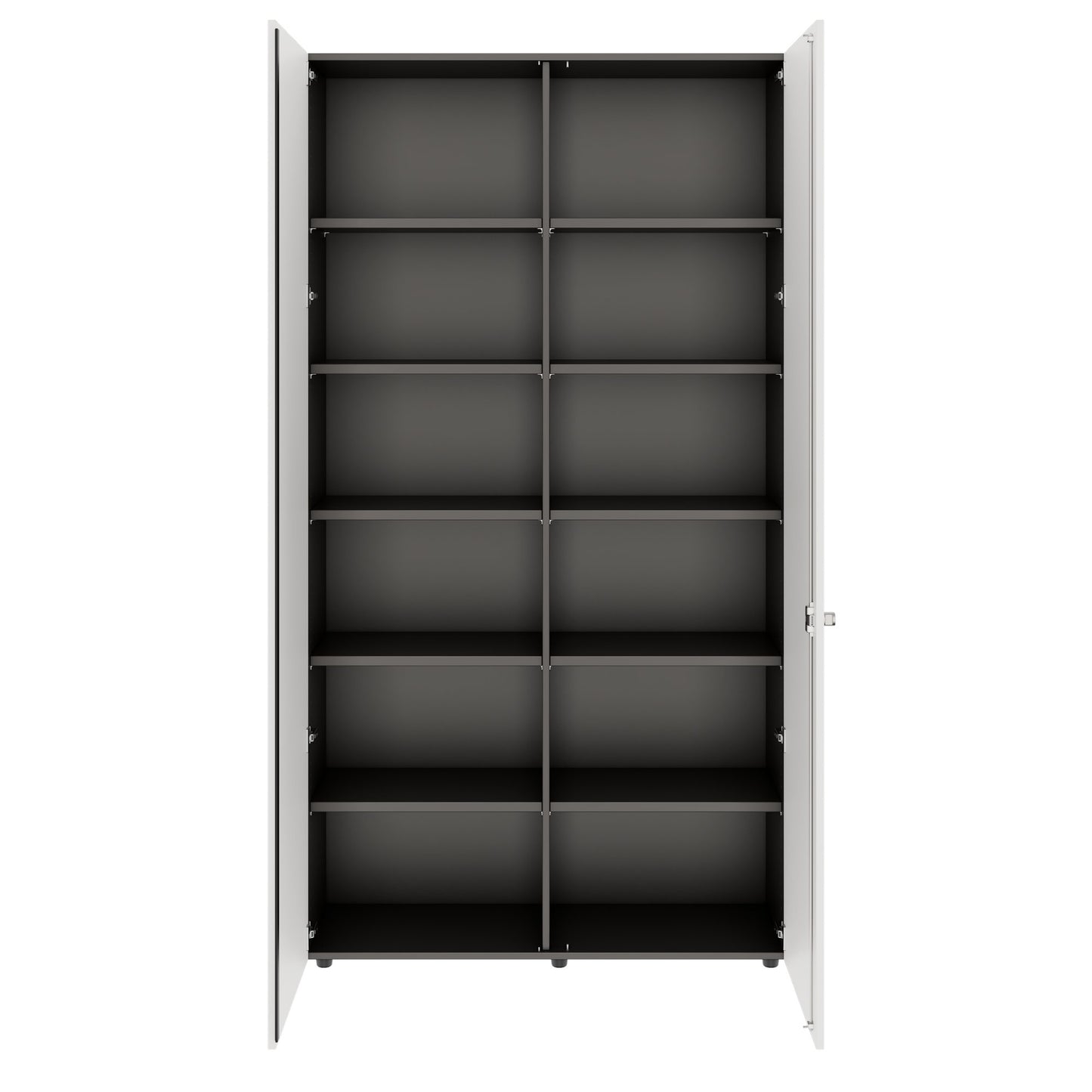 PRO Wing door cabinet | 6 Oh, 800 - 1200 x 2250 mm, soft -close, graphite / white