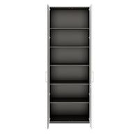 PRO Wing door cabinet | 6 Oh, 800 - 1200 x 2250 mm, soft -close, graphite / white