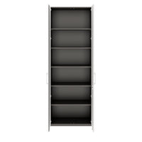PRO Flügeltürenschrank | 6 OH, 800 - 1200 x 2250 mm, Soft-Close, Graphit / Weiß