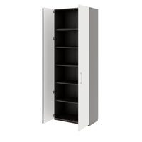 PRO Flügeltürenschrank | 6 OH, 800 - 1200 x 2250 mm, Soft-Close, Graphit / Weiß