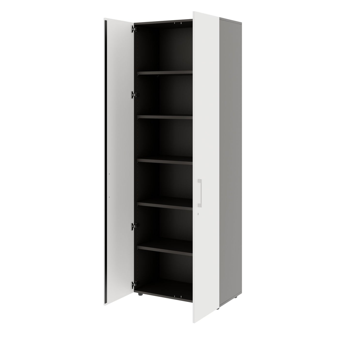 PRO Wing door cabinet | 6 Oh, 800 - 1200 x 2250 mm, soft -close, graphite / white