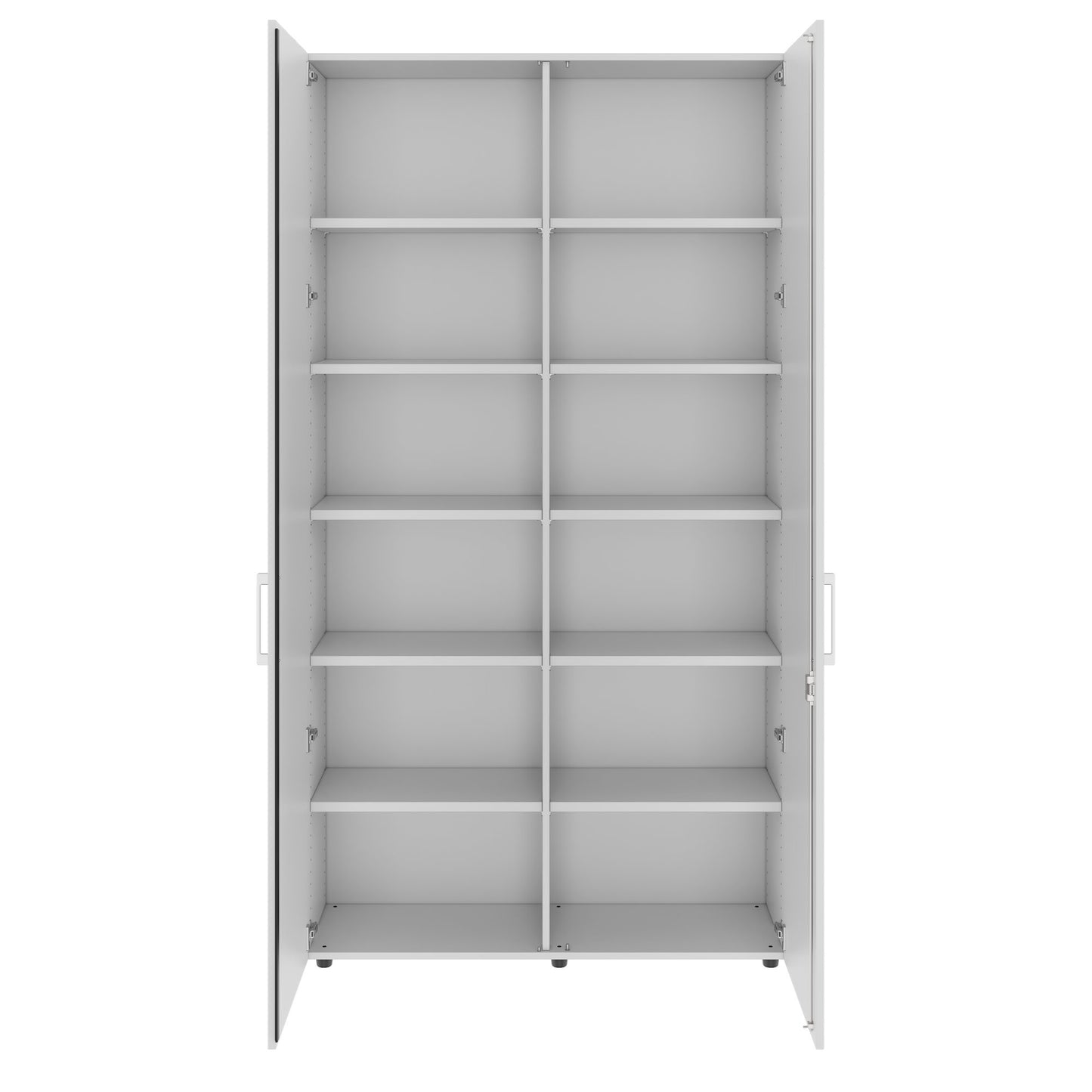 PRO Flügeltürenschrank | 6 OH, 800 - 1200 x 2250 mm, Soft-Close, Grau