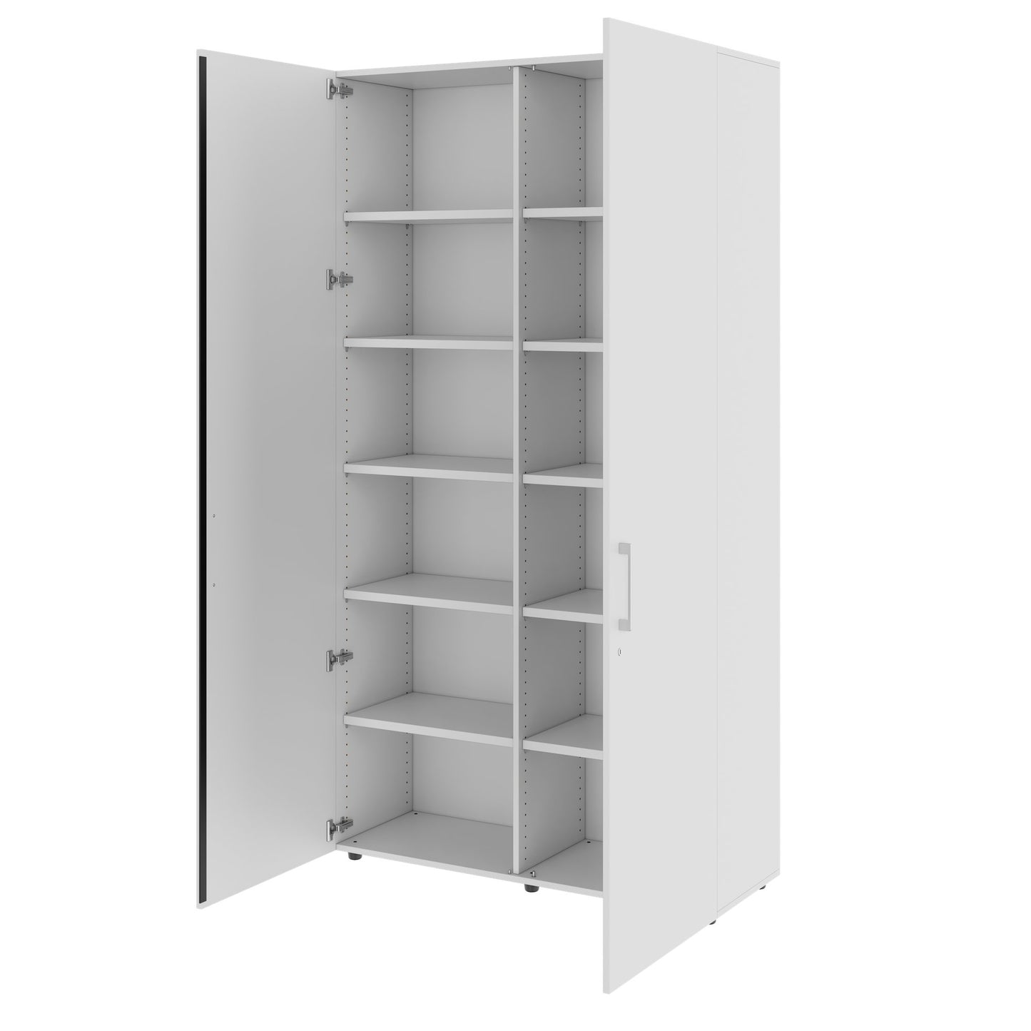 PRO Flügeltürenschrank | 6 OH, 800 - 1200 x 2250 mm, Soft-Close, Grau