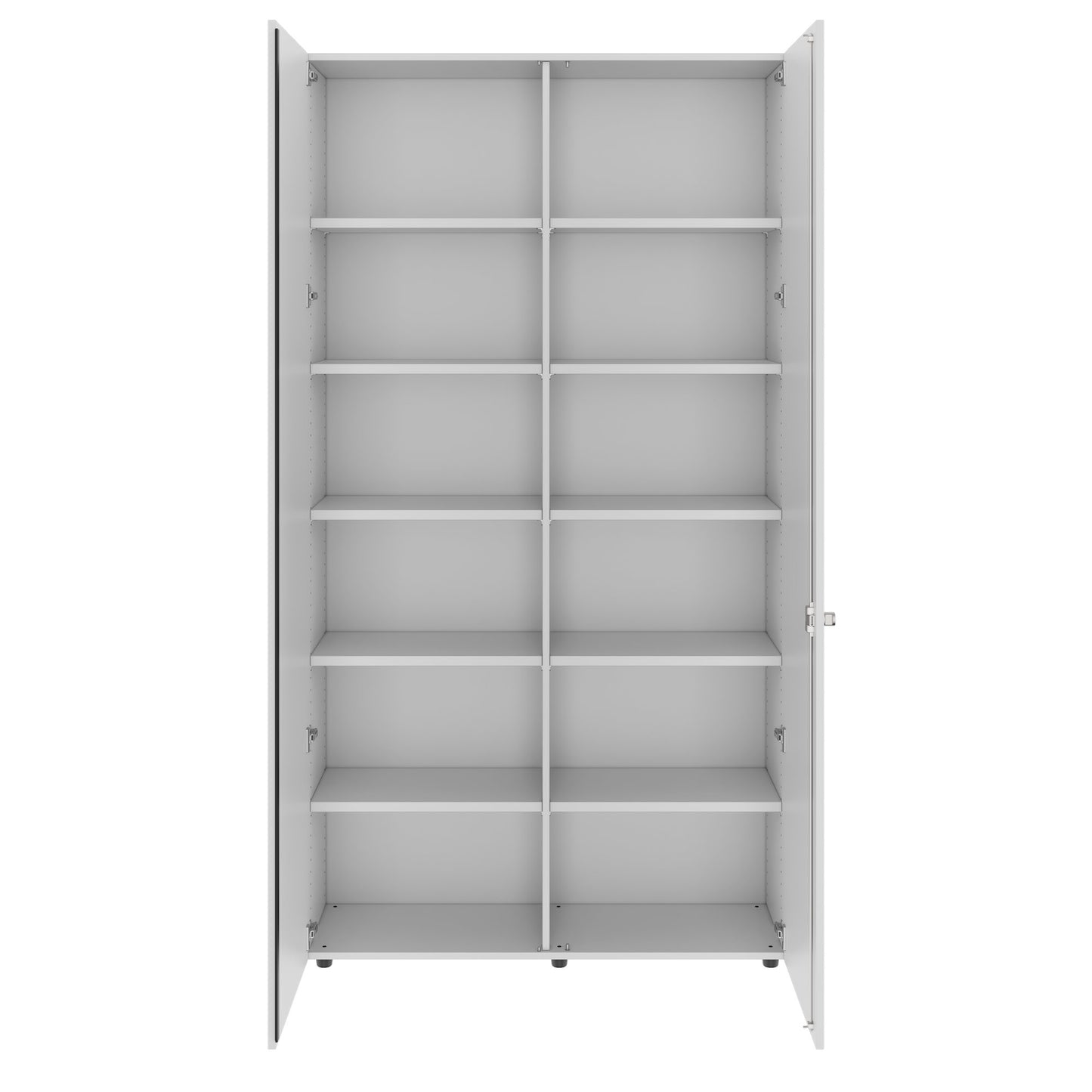PRO Flügeltürenschrank | 6 OH, 800 - 1200 x 2250 mm, Soft-Close, Grau