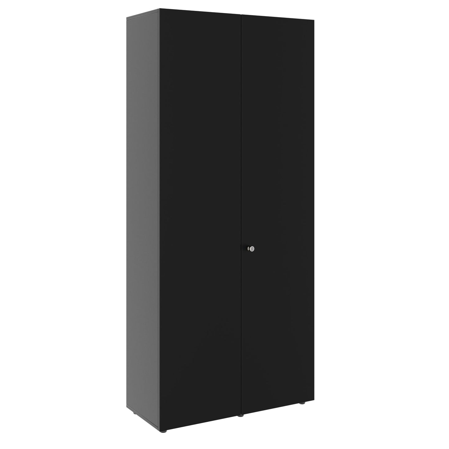 Armadio con ante battenti PRO | 6 OH, 800 - 1200 x 2250 mm, chiusura ammortizzata, nero