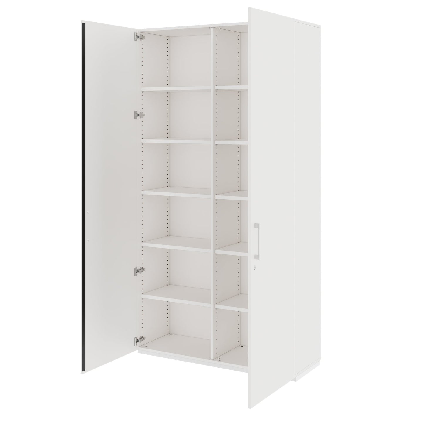 PRO Flügeltürenschrank | 6 OH, 800 - 1200 x 2250 mm, Soft-Close, Weiss