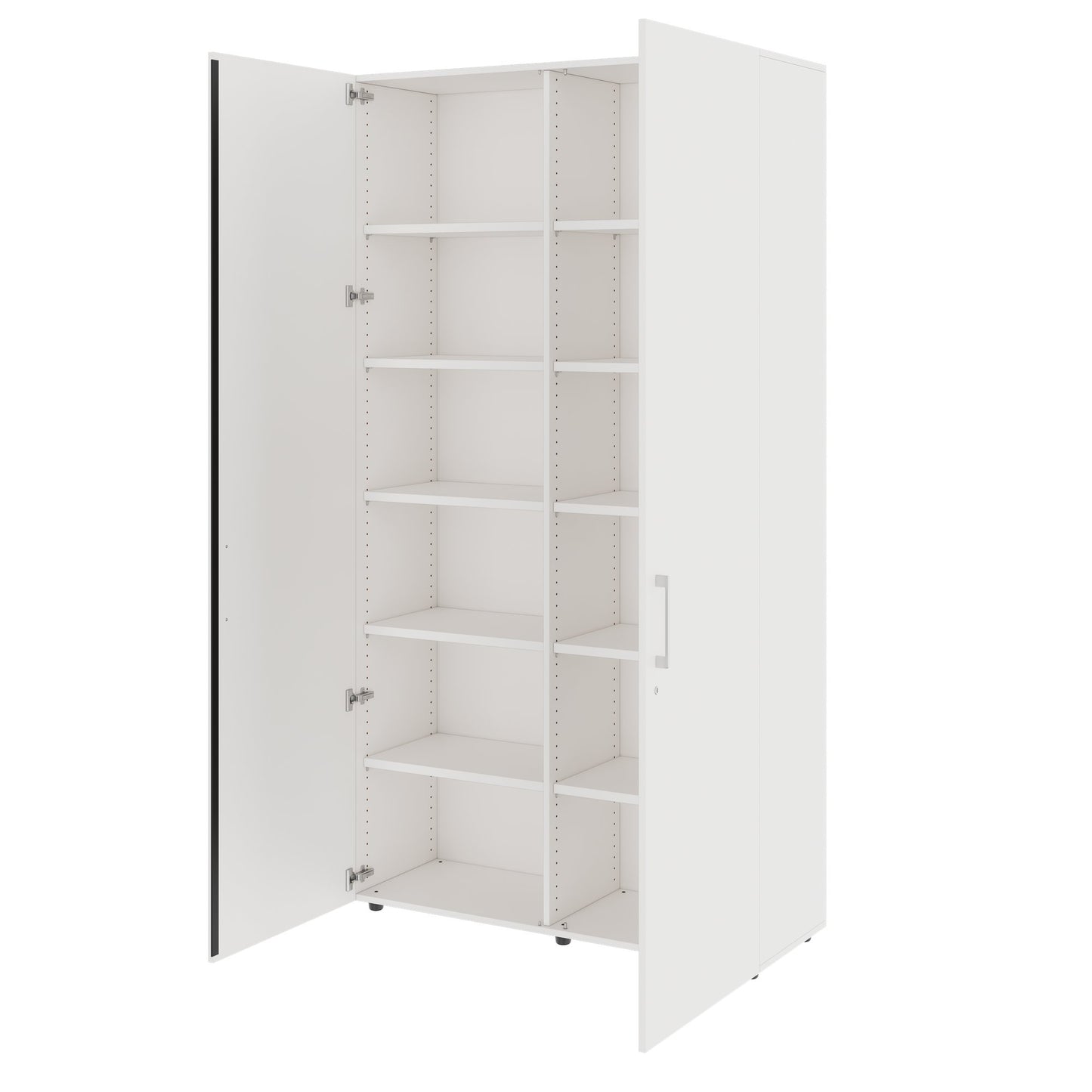 PRO Flügeltürenschrank | 6 OH, 800 - 1200 x 2250 mm, Soft-Close, Weiß