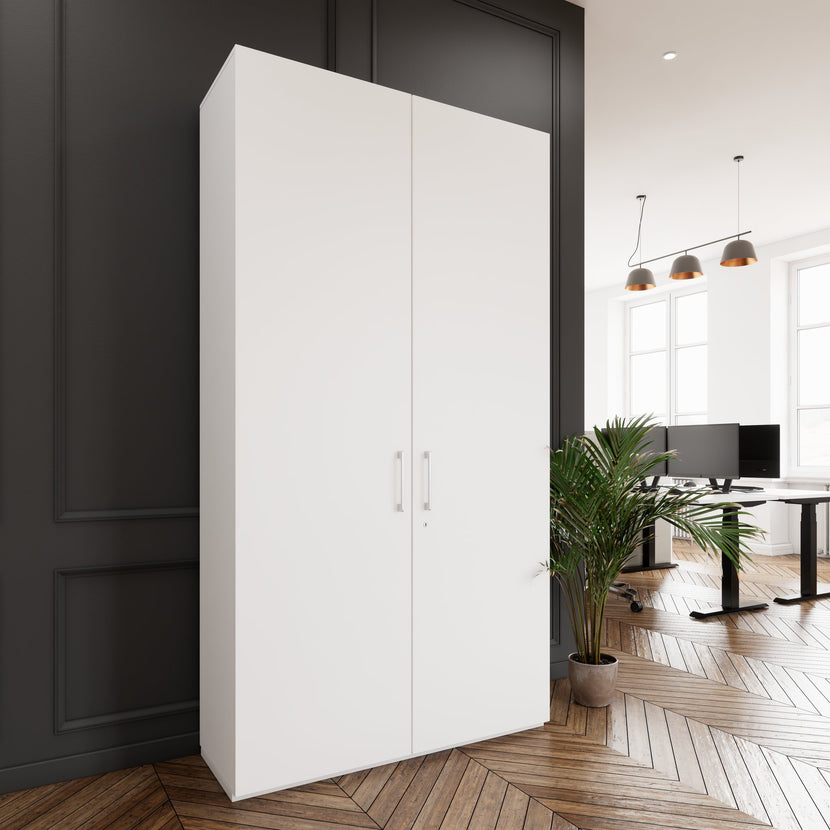 PRO Flügeltürenschrank | 6 OH, 800 - 1200 x 2250 mm, Soft-Close, Weiss