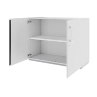 Armoire à portes battantes PRO | 2 OH, 800 - 1200 x 770 mm, fermeture amortie, gris