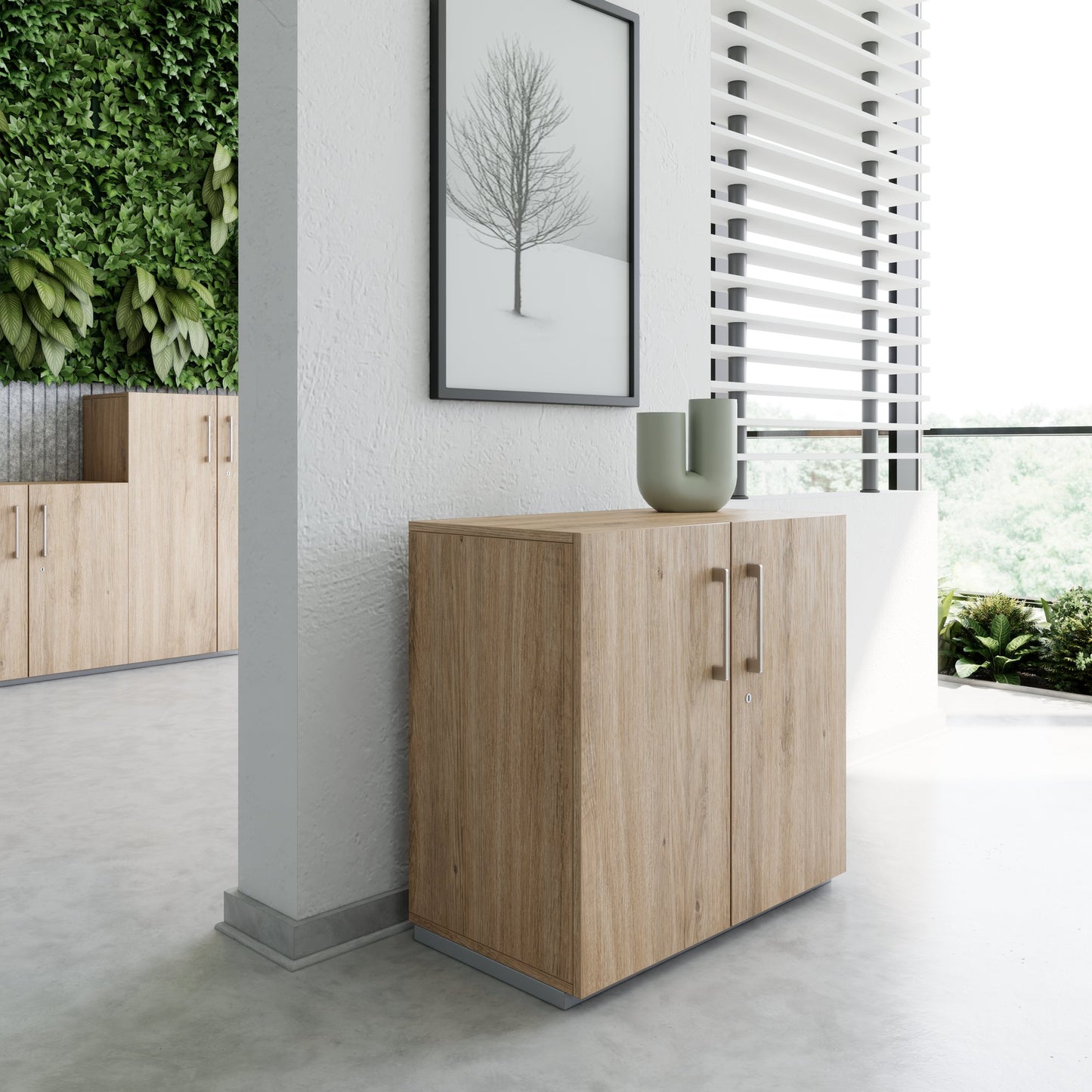 PRO Armoire de porte d'aile | 2 oh, 800 - 1200 x 770 mm, soft-close, chêne naturel