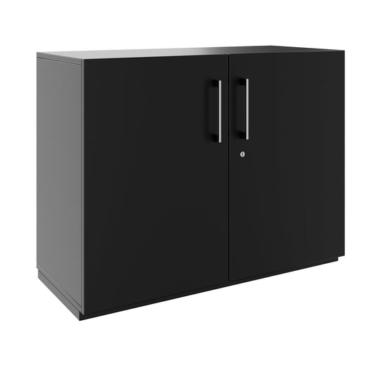 PRO Flügeltürenschrank | 2 OH, 800 - 1200 x 770 mm, Soft-Close, Schwarz