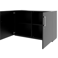 Armoire à portes battantes PRO | 2 OH, 800 - 1200 x 770 mm, fermeture amortie, noir