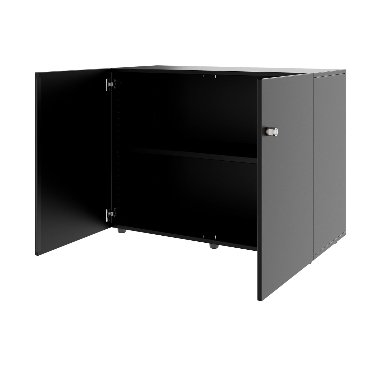 Armoire à portes battantes PRO | 2 OH, 800 - 1200 x 770 mm, fermeture amortie, noir