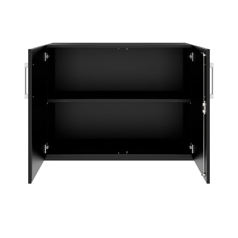 PRO Flügeltürenschrank | 2 OH, 800 - 1200 x 770 mm, Soft-Close, Schwarz