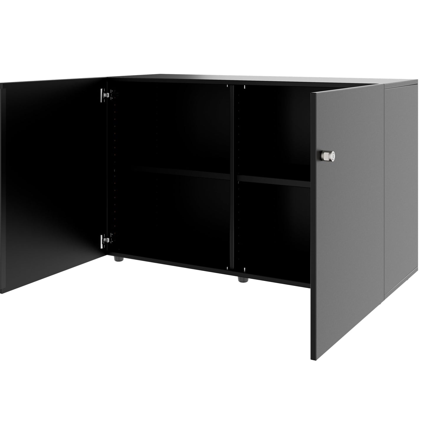 Armoire à portes battantes PRO | 2 OH, 800 - 1200 x 770 mm, fermeture amortie, noir