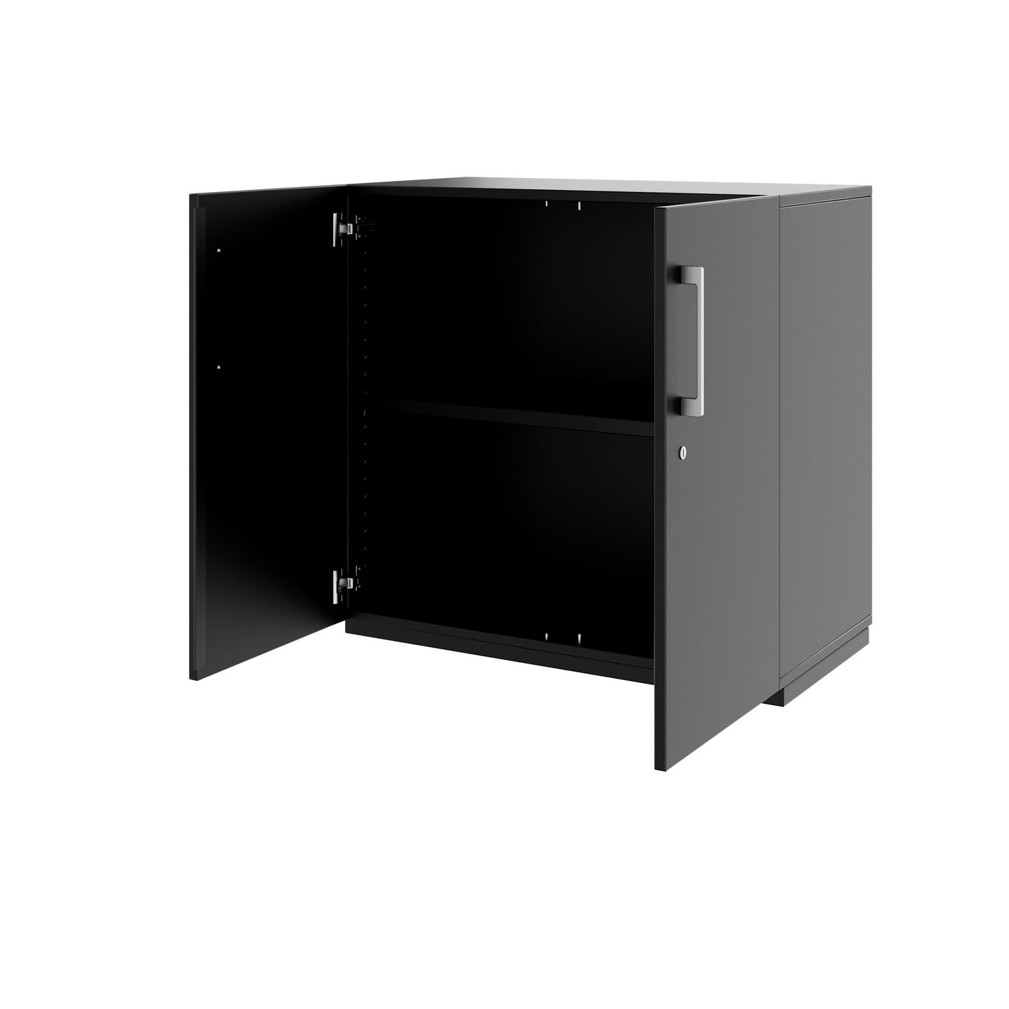 Armoire à portes battantes PRO | 2 OH, 800 - 1200 x 770 mm, fermeture amortie, noir