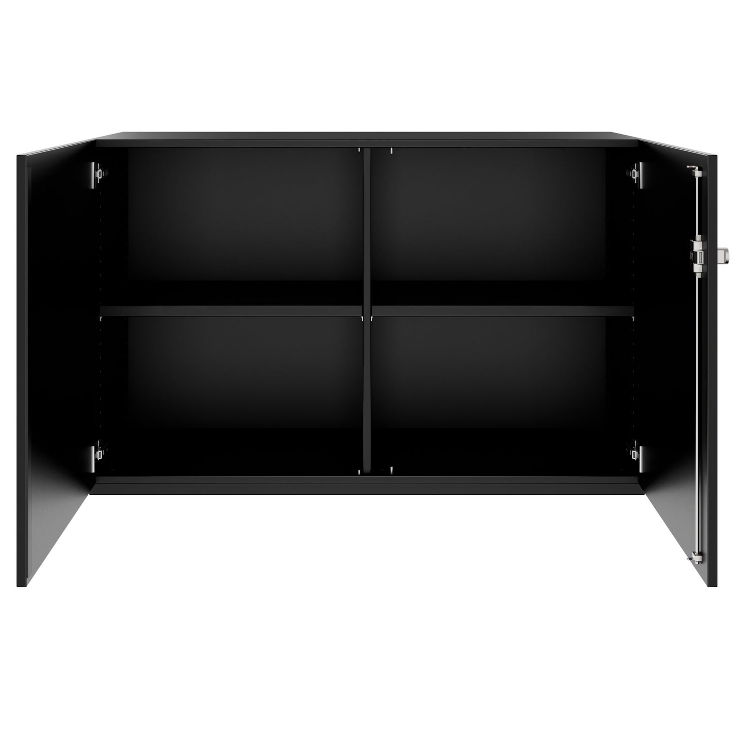 Armoire à portes battantes PRO | 2 OH, 800 - 1200 x 770 mm, fermeture amortie, noir