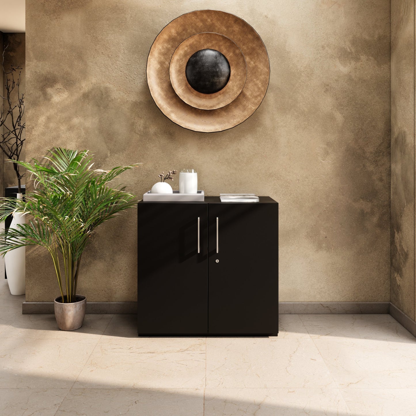 PRO Cabinetto per porte dell'ala | 2 OH, 800 - 1200 x 770 mm, morbido -close, nero