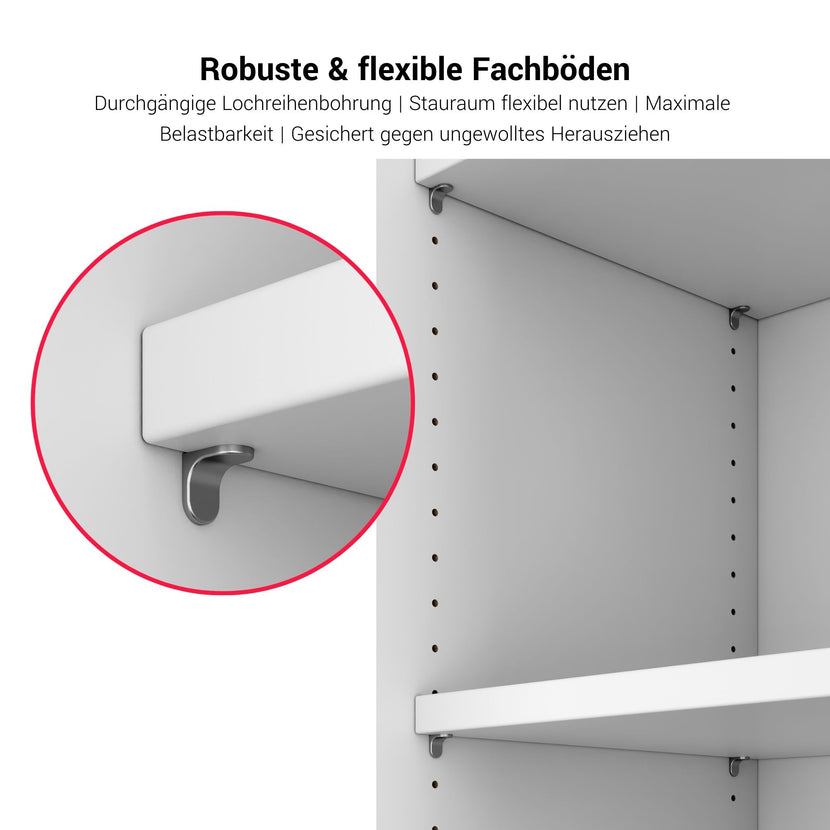 PRO Flügeltürenschrank | 2 OH, 800 - 1200 x 770 mm, Soft-Close, Schwarz