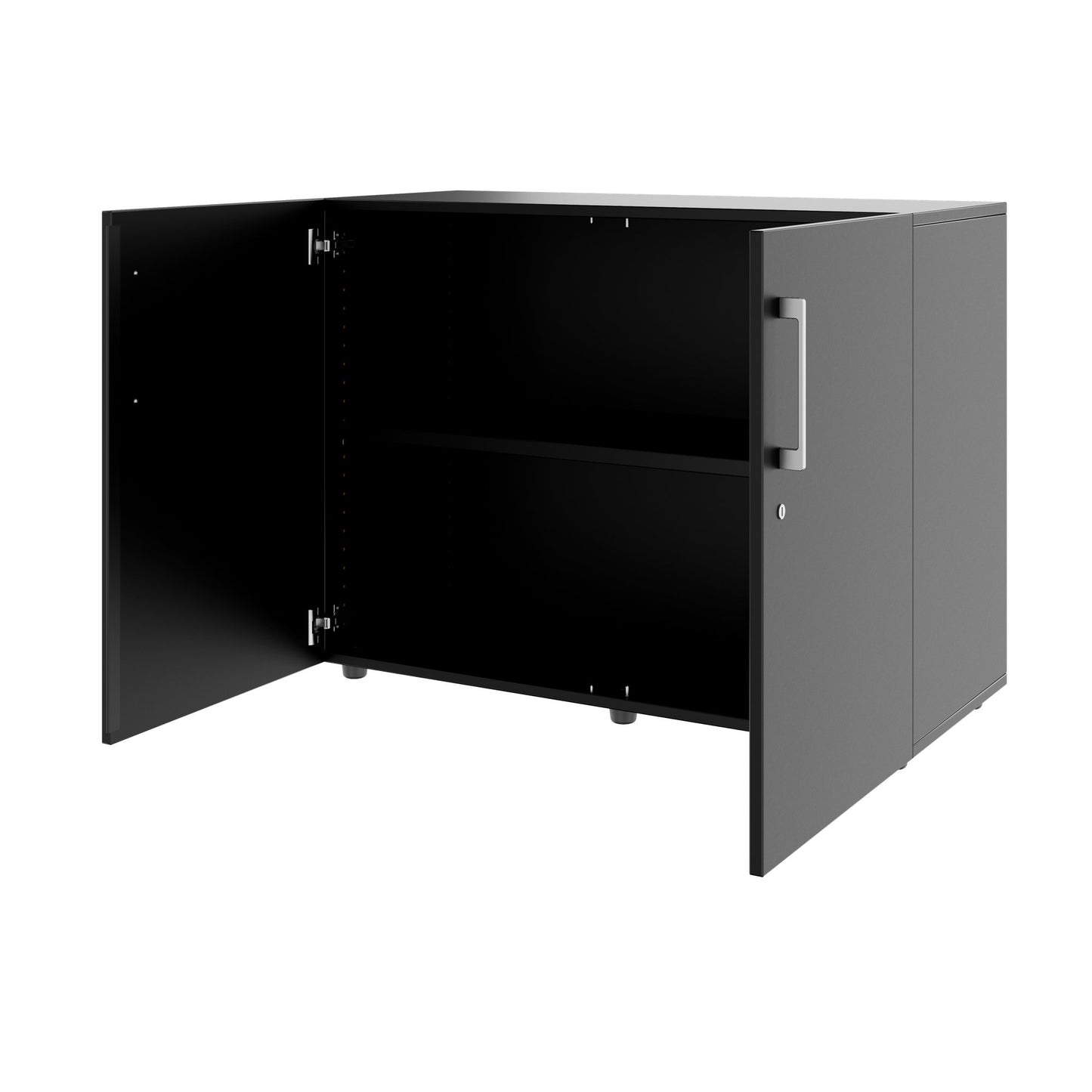 Armoire à portes battantes PRO | 2 OH, 800 - 1200 x 770 mm, fermeture amortie, noir