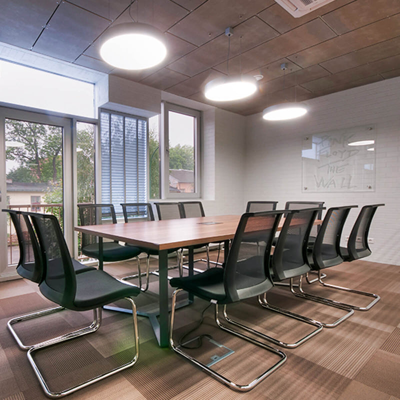 EVA cantilever chair | Mesh back, armrests, stackable, black - 13 Main Image