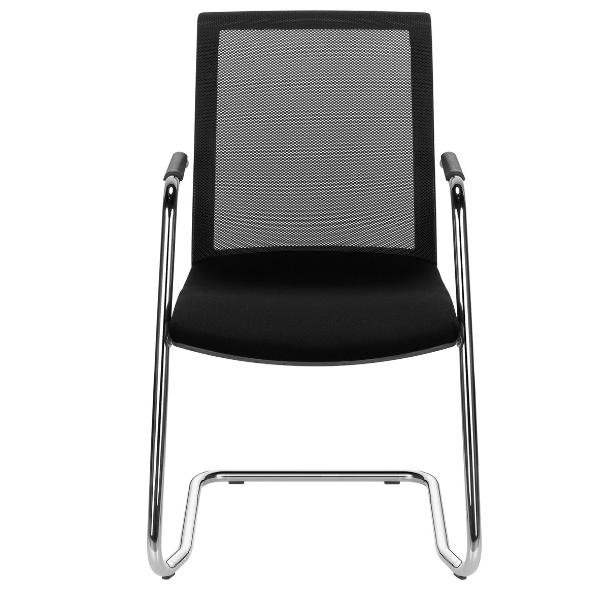 EVA cantilever chair | Mesh back, armrests, stackable, black - 4 Lightbox Main Image