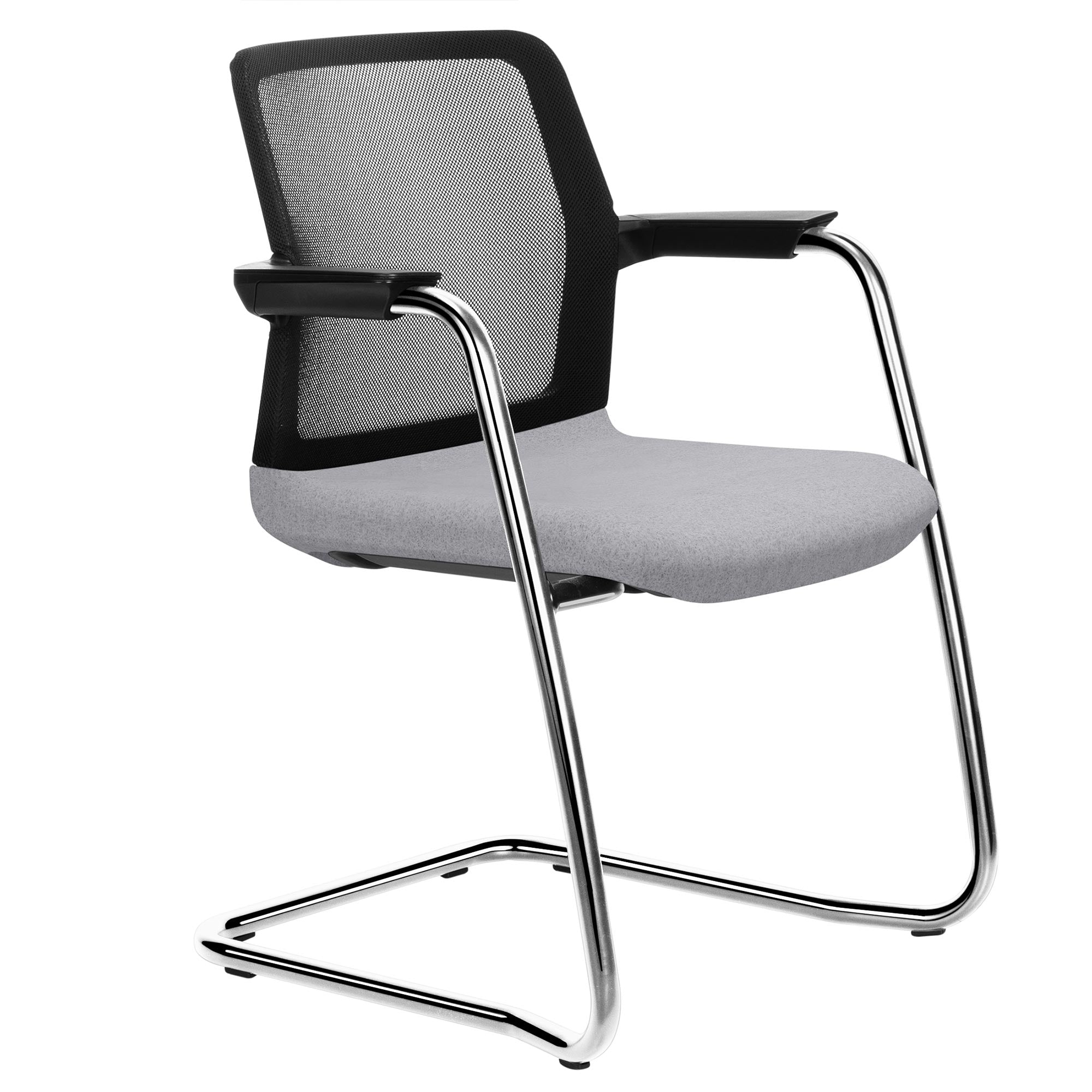 WIND cantilever chair | Mesh back, stackable, wool covers VELITO / SYNERGY