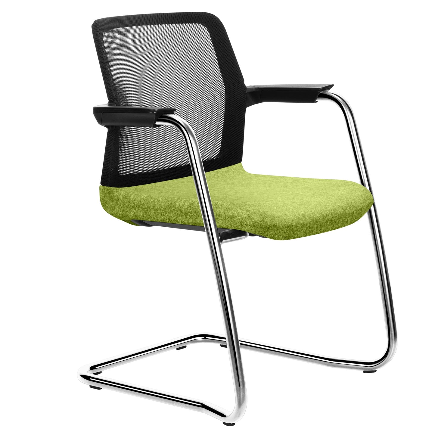 Chaise cantilever WIND | Dossier résille, empilable, housses en laine VELITO / SYNERGY