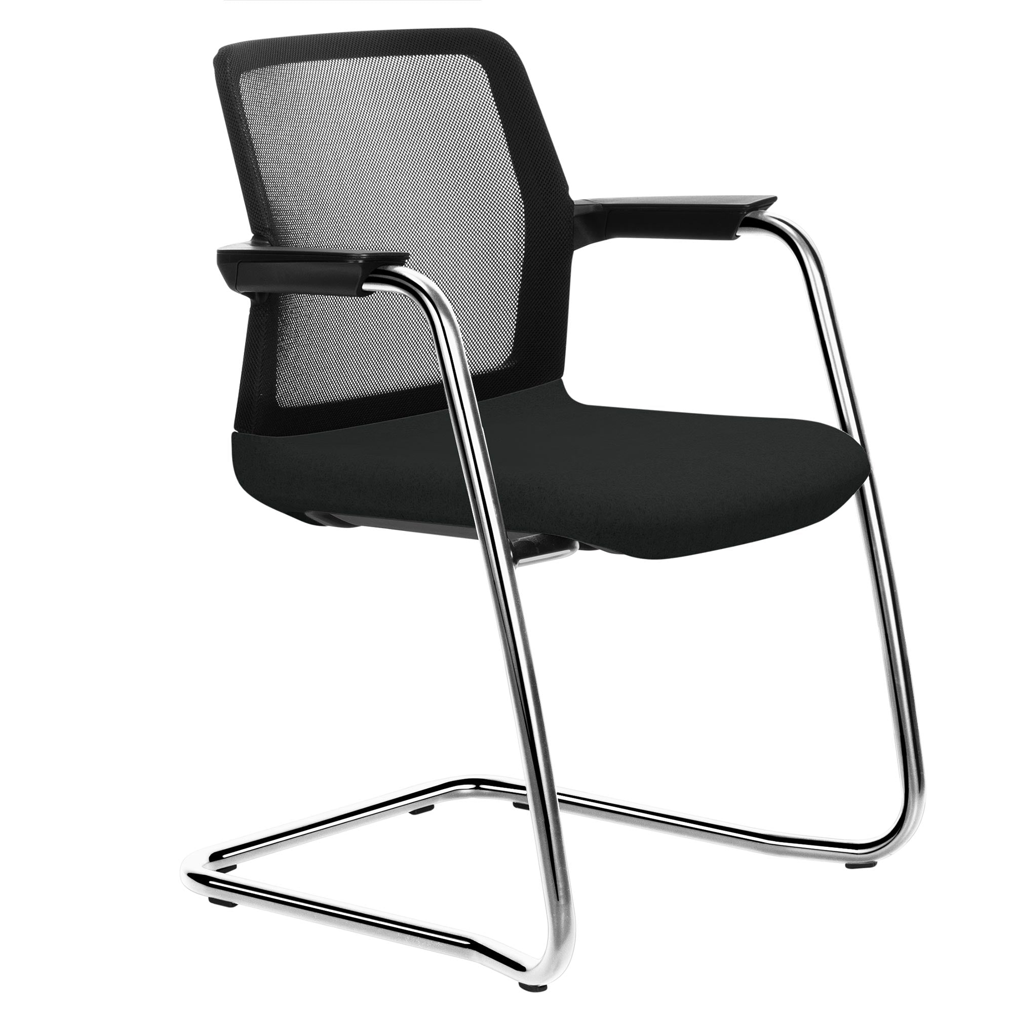 WIND cantilever chair | Mesh back, stackable, wool covers VELITO / SYNERGY