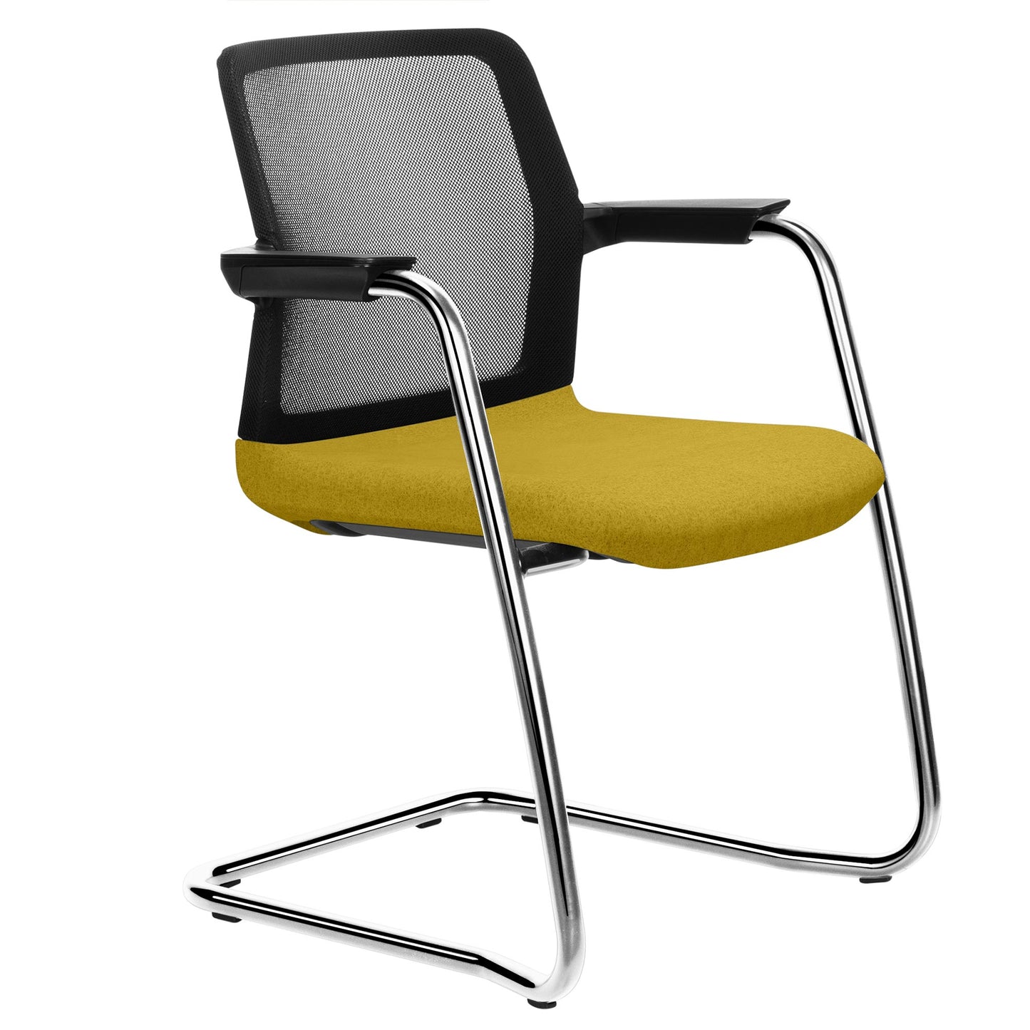 WIND cantilever chair | Mesh back, stackable, wool covers VELITO / SYNERGY