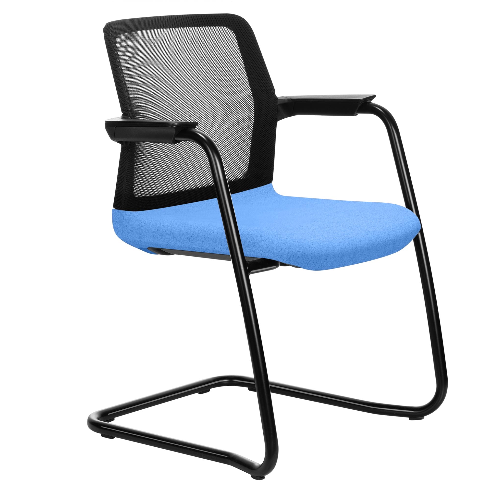 WIND cantilever chair | Mesh back, stackable, wool covers VELITO / SYNERGY