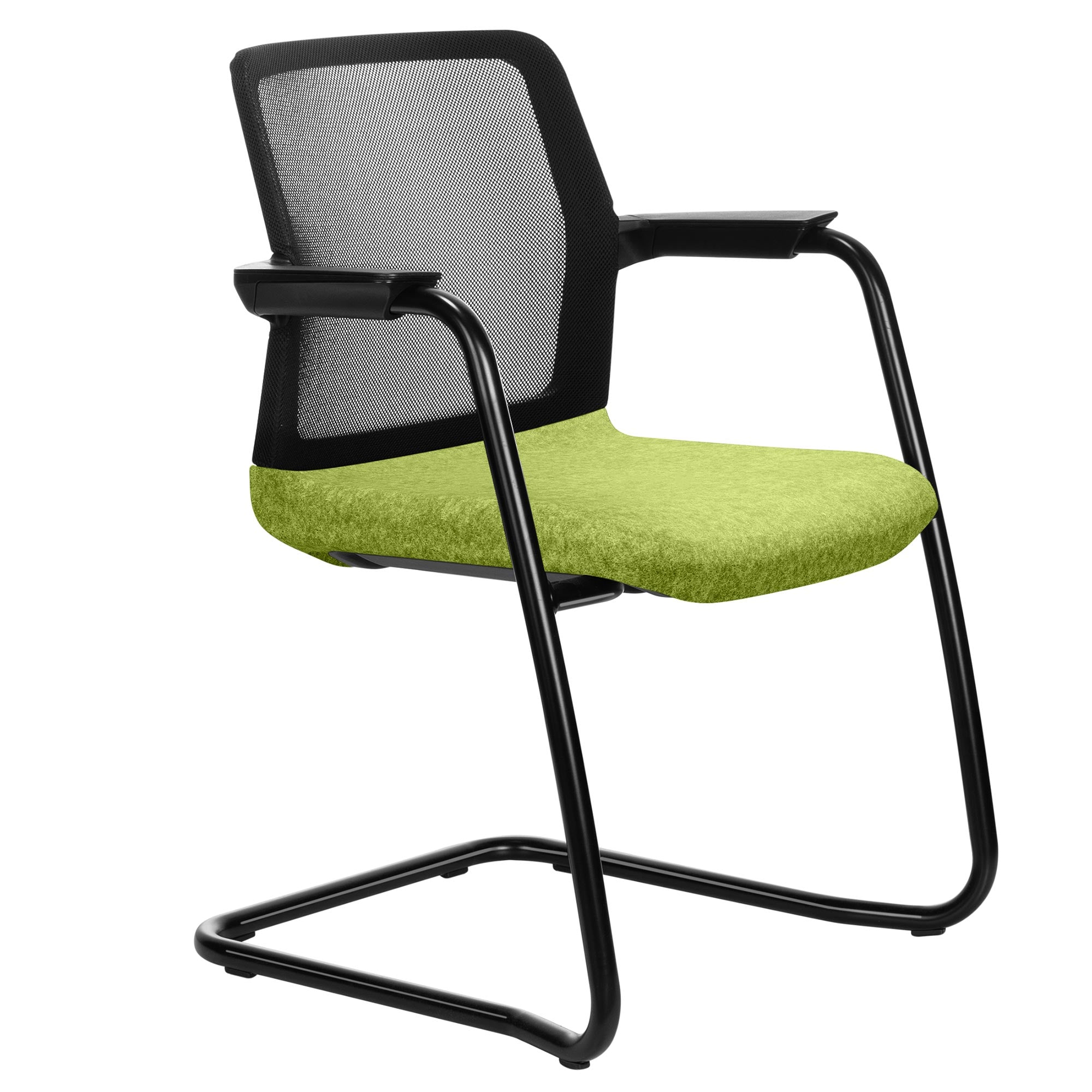 WIND cantilever chair | Mesh back, stackable, wool covers VELITO / SYNERGY