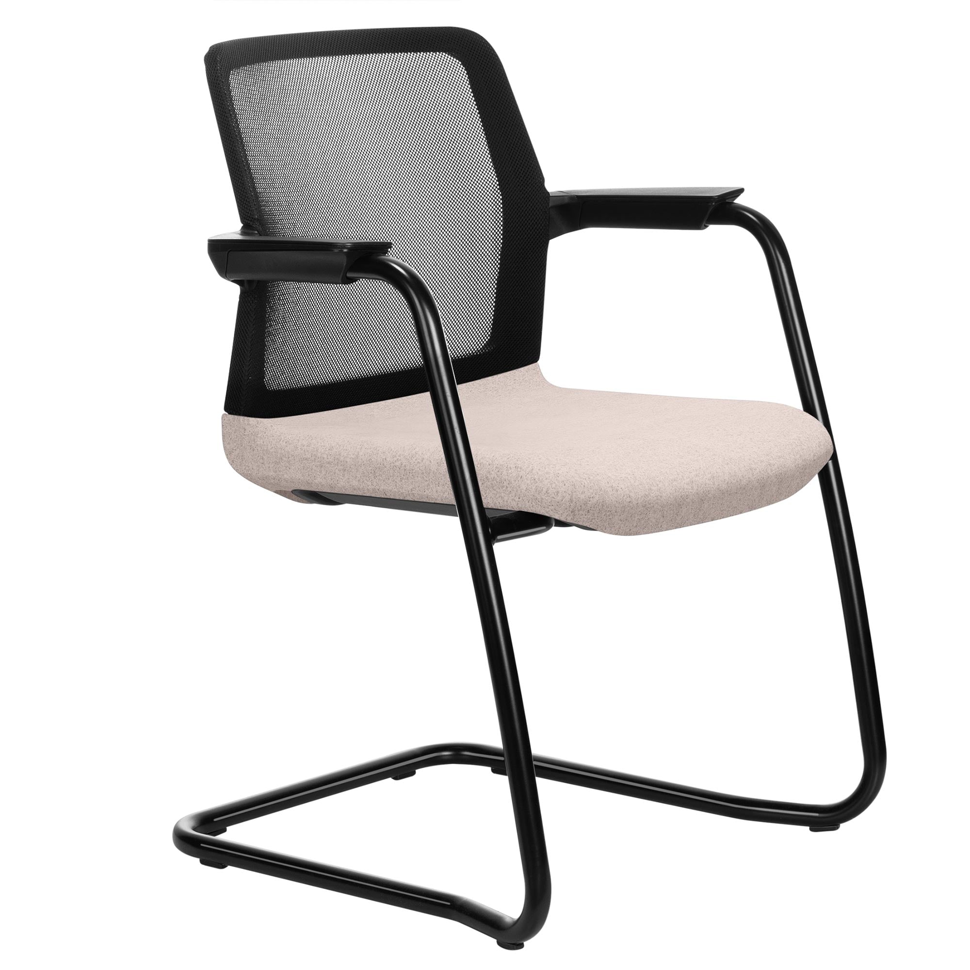 WIND cantilever chair | Mesh back, stackable, wool covers VELITO / SYNERGY