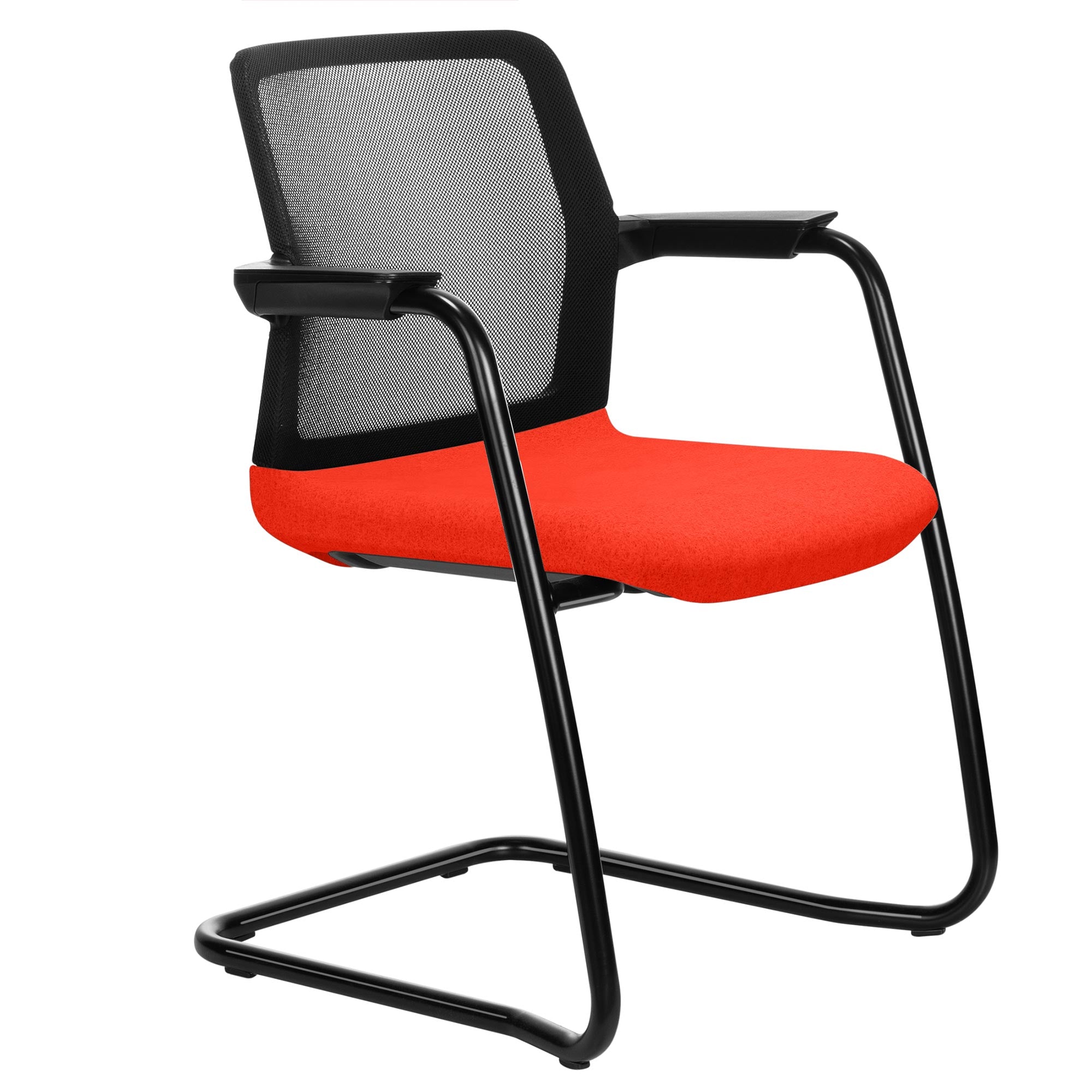 WIND cantilever chair | Mesh back, stackable, wool covers VELITO / SYNERGY