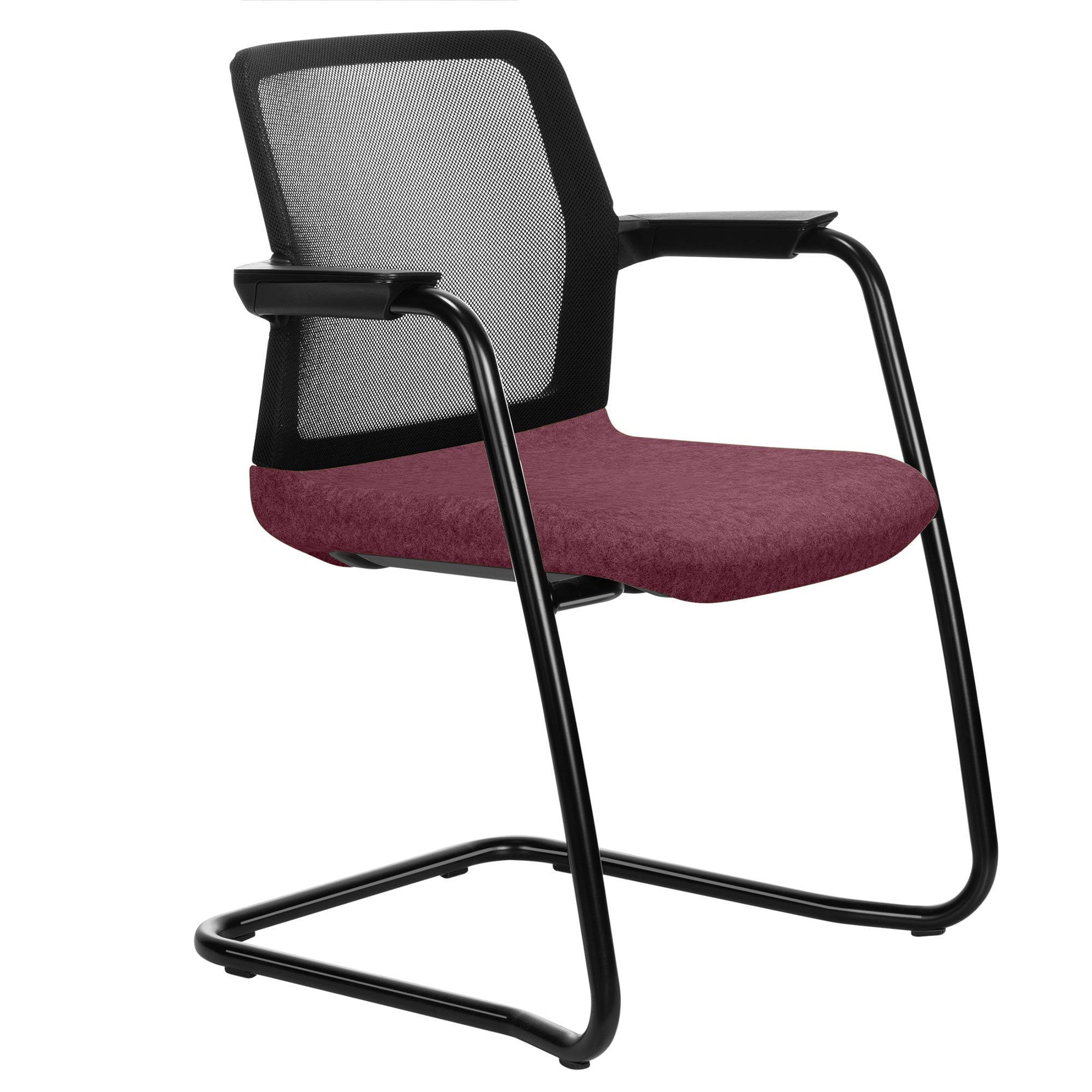 WIND cantilever chair | Mesh back, stackable, wool covers VELITO / SYNERGY