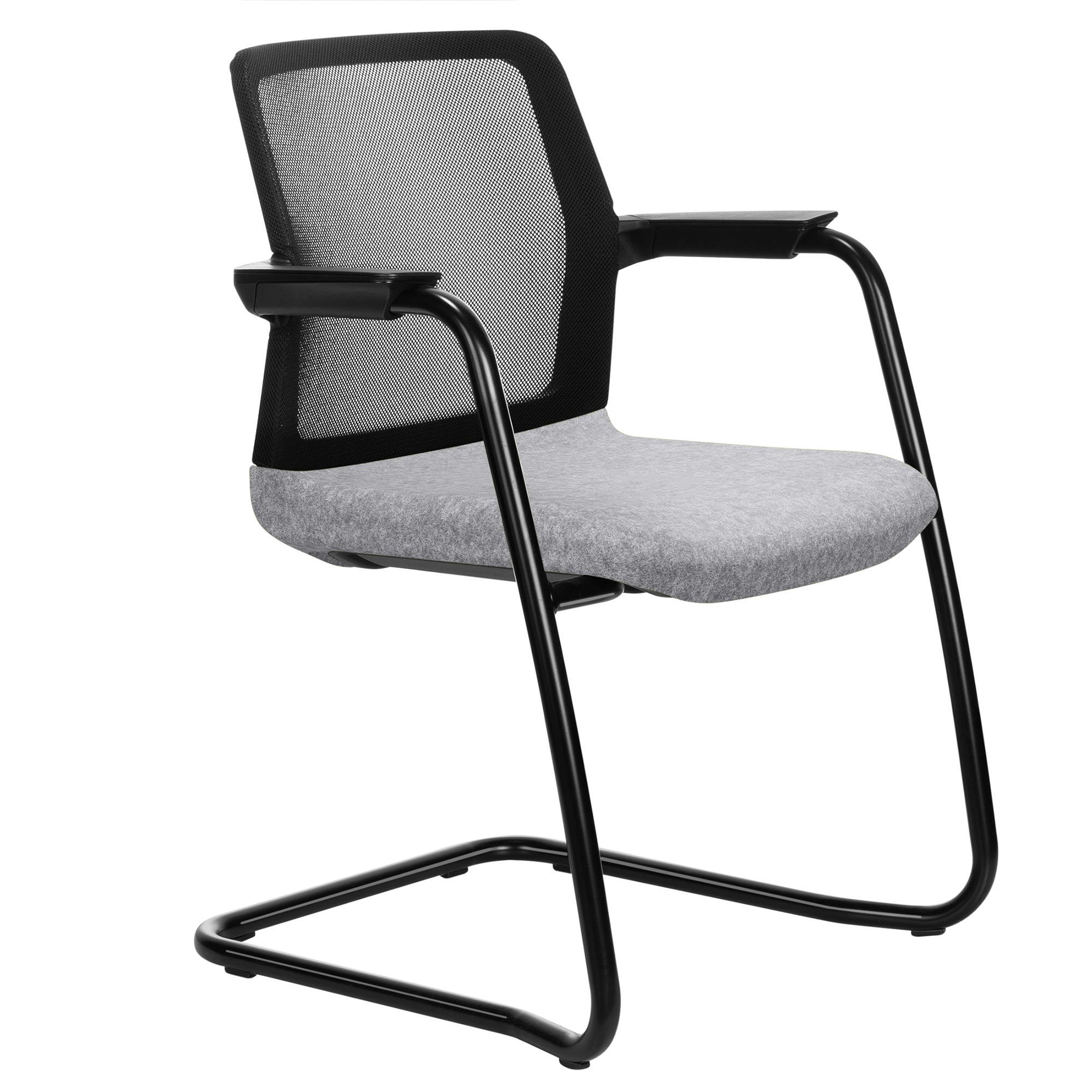 WIND cantilever chair | Mesh back, stackable, wool covers VELITO / SYNERGY