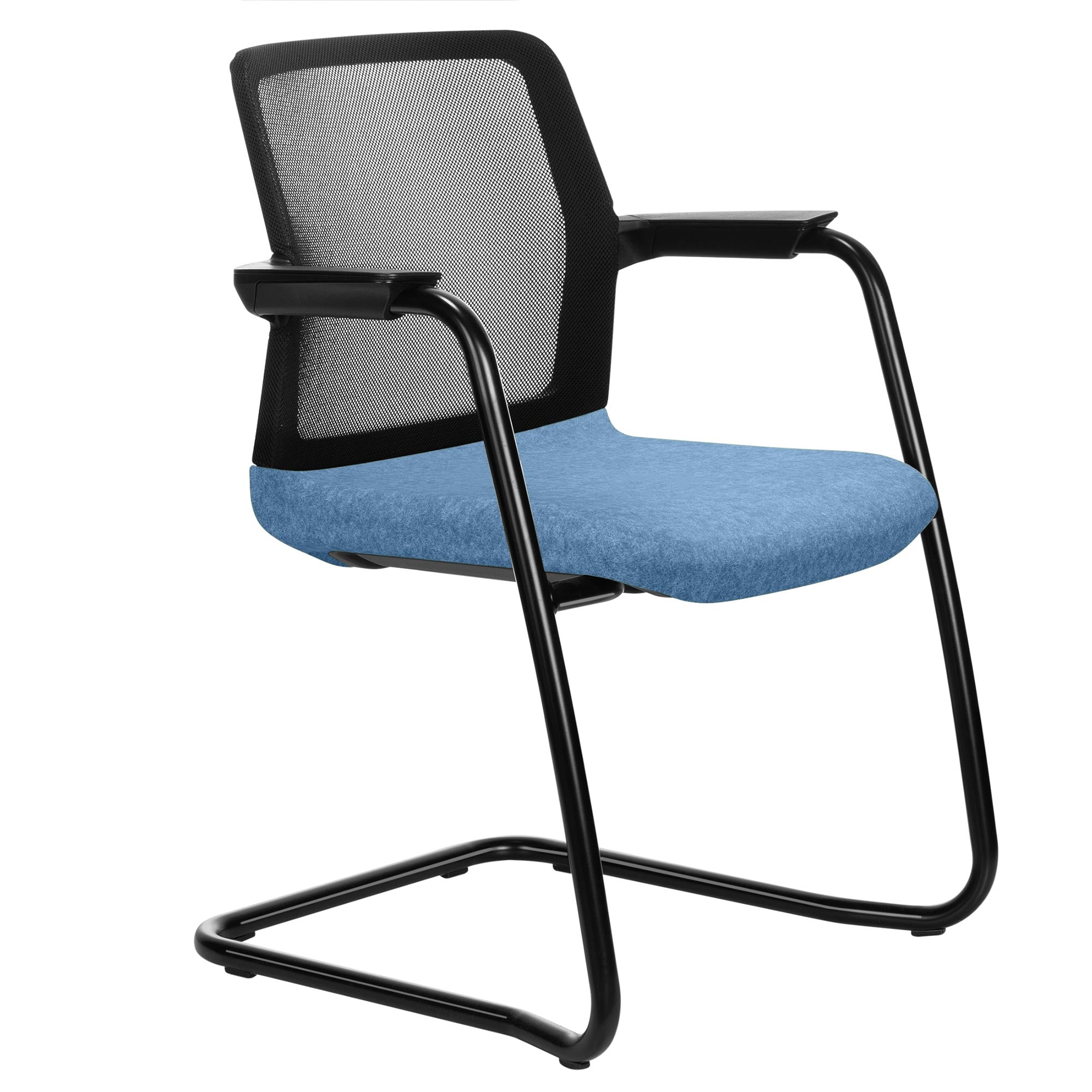 WIND cantilever chair | Mesh back, stackable, wool covers VELITO / SYNERGY
