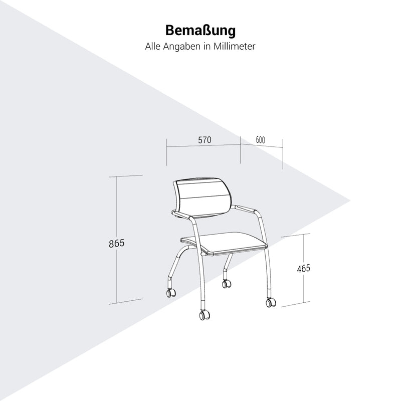 GAMA Besucherstuhl | Rollbar, Netzrücken oder Vollpolster - 14 Main Image