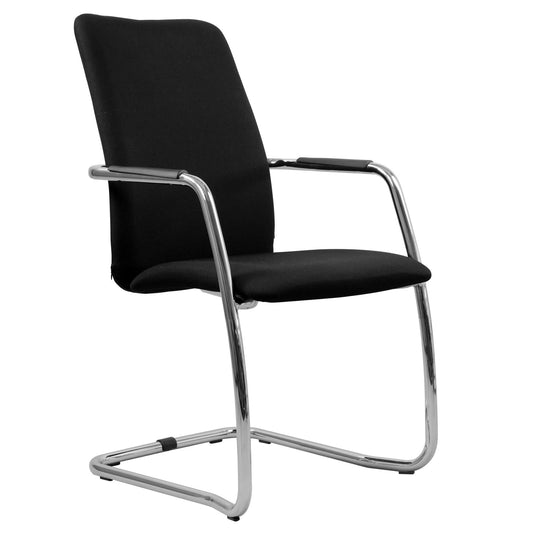 Chaise cantilever GAMA | Dossier haut, noir