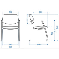 Chaise cantilever GAMA | Rouge