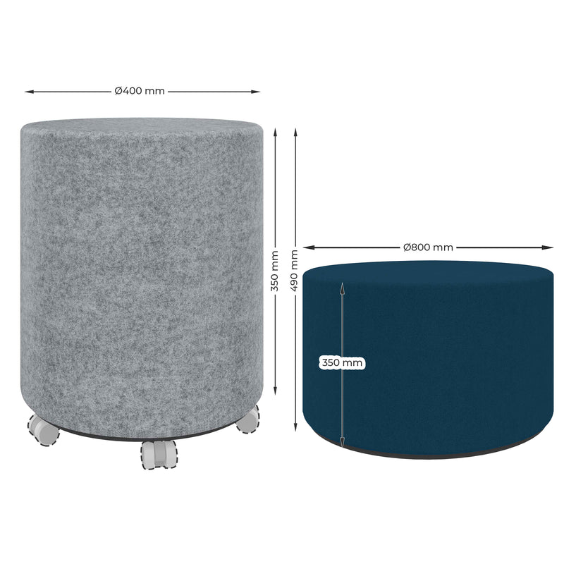 GIRO Pouf / Sitzhocker | Ø 400-800 mm, viele Farben, optional rollbar - 16 Main Image